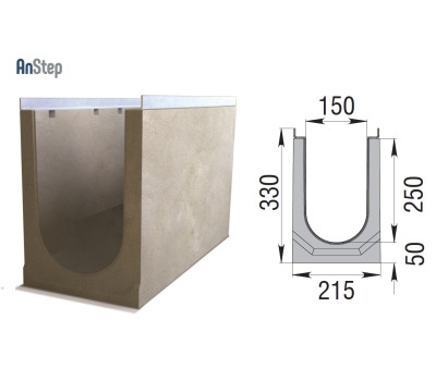 Бетонный лоток ЛВК М Light 150 № 20/0